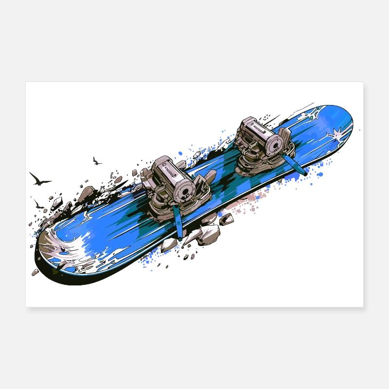 planche à neige Poster 60 x 40 cm