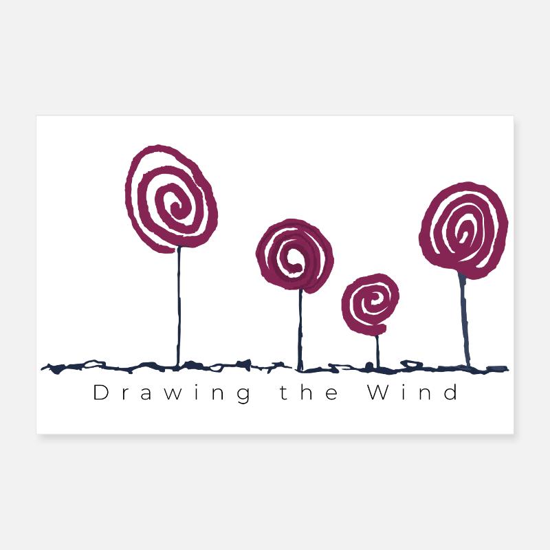 Drawing the Wind – Abstrakte Blumenkunst Poster 60x40 cm