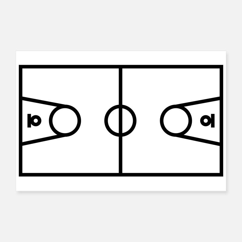 Terrain de basket Poster 60 x 40 cm