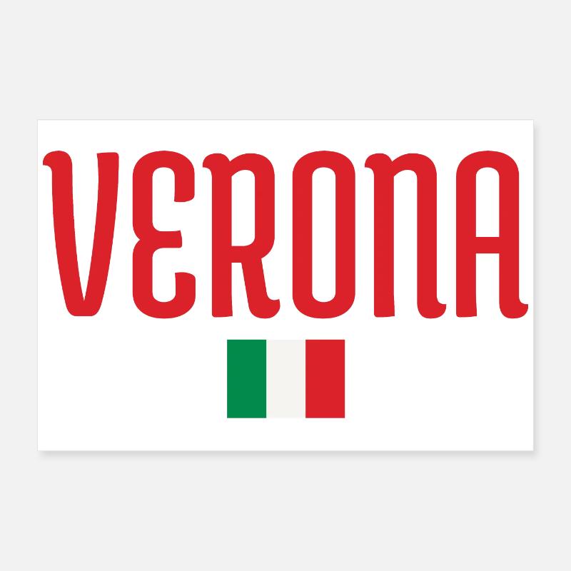 Drapeau de Vérone-Italie Poster 60 x 40 cm