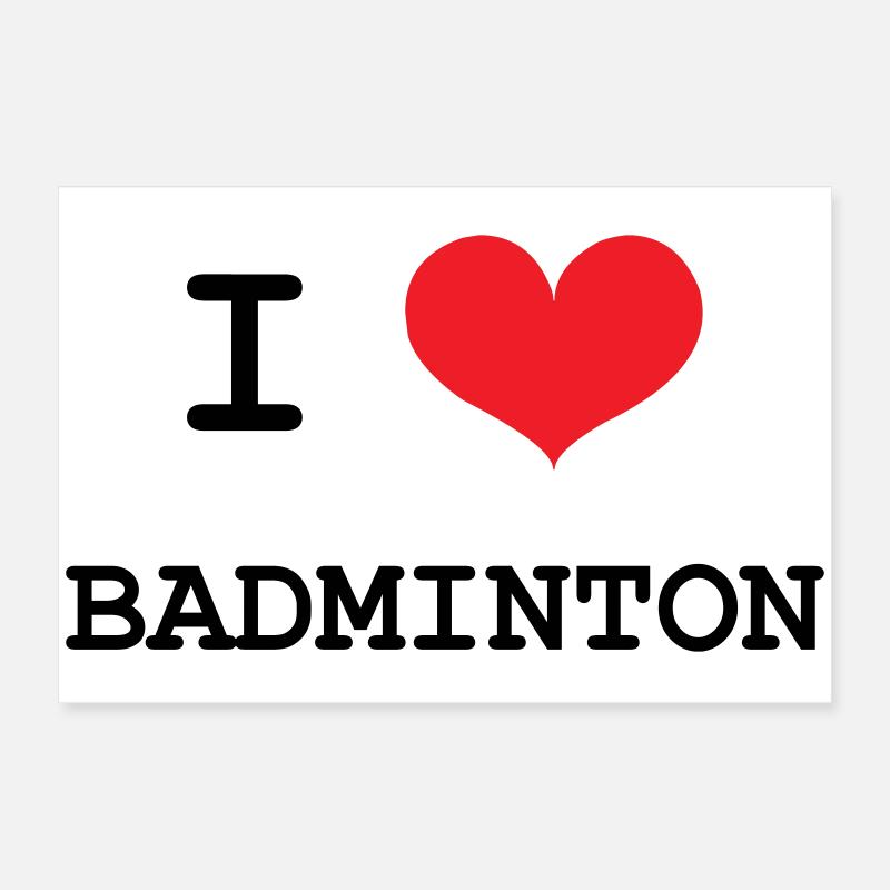 Badminton - Sport - Racket Poster 24" x 16" (60x40 cm)