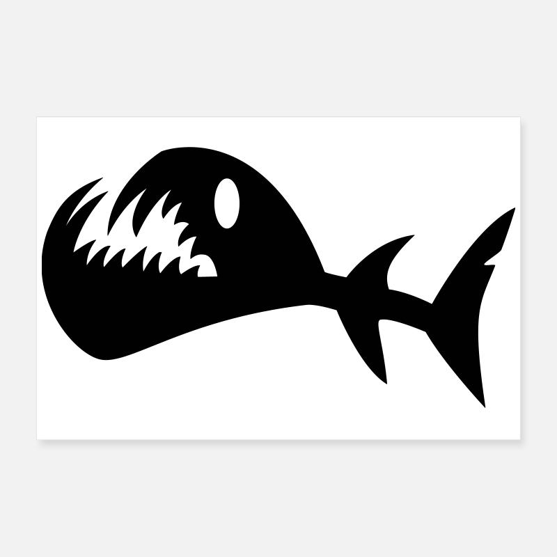 Poisson Nageur de Bataille Poster 60 x 40 cm