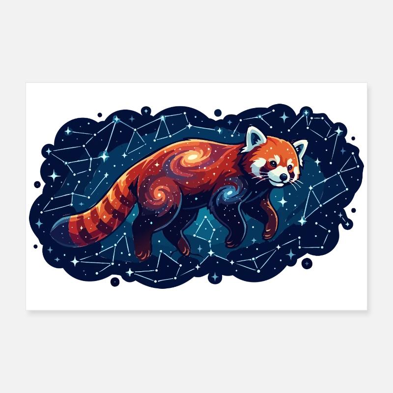 Cosmic Red Panda Constellation Constellation Poster 24" x 16" (60x40 cm)