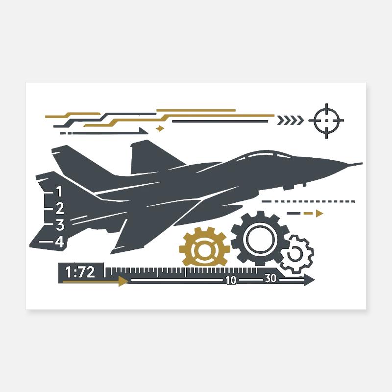 Jetgear Technikumflug Muster Poster 60x40 cm