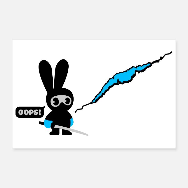 ninja bunny Poster 60 x 40 cm