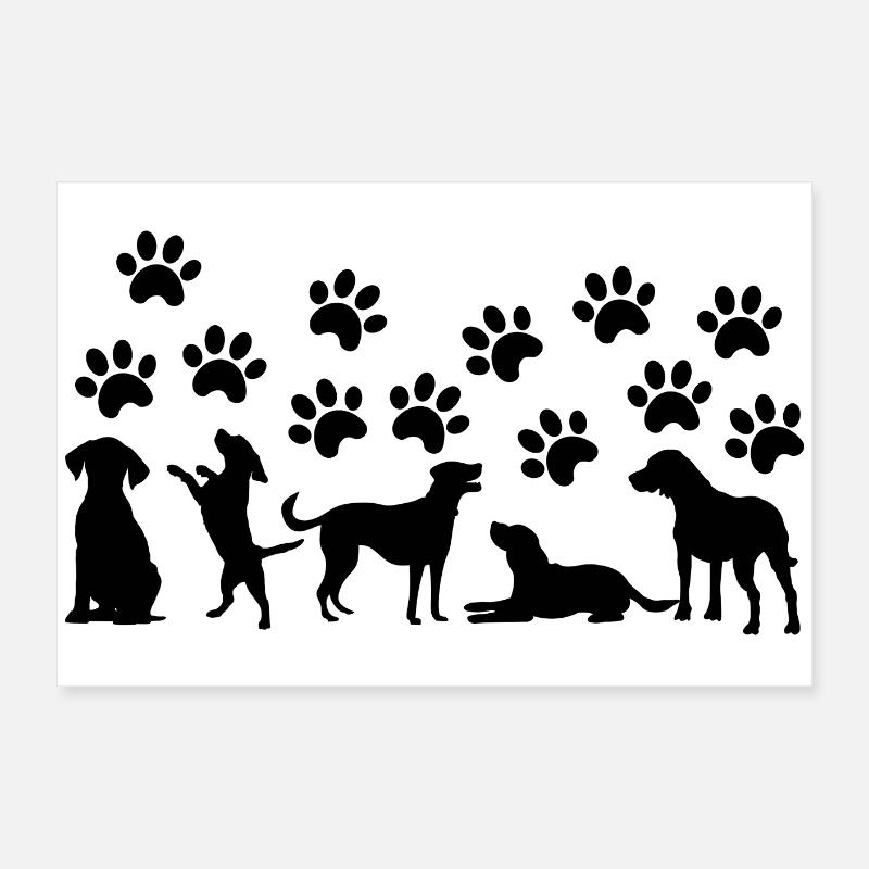 Black Dogs Squad – Esthétique minimale Poster 60 x 40 cm