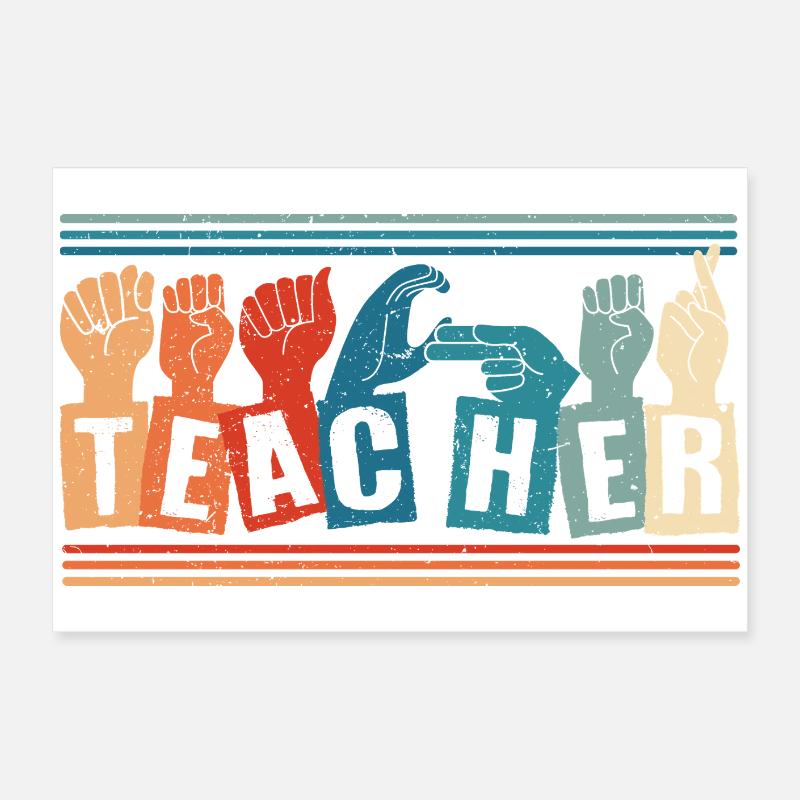 ASL Dolmetscher Gebärdensprache Poster 60x40 cm