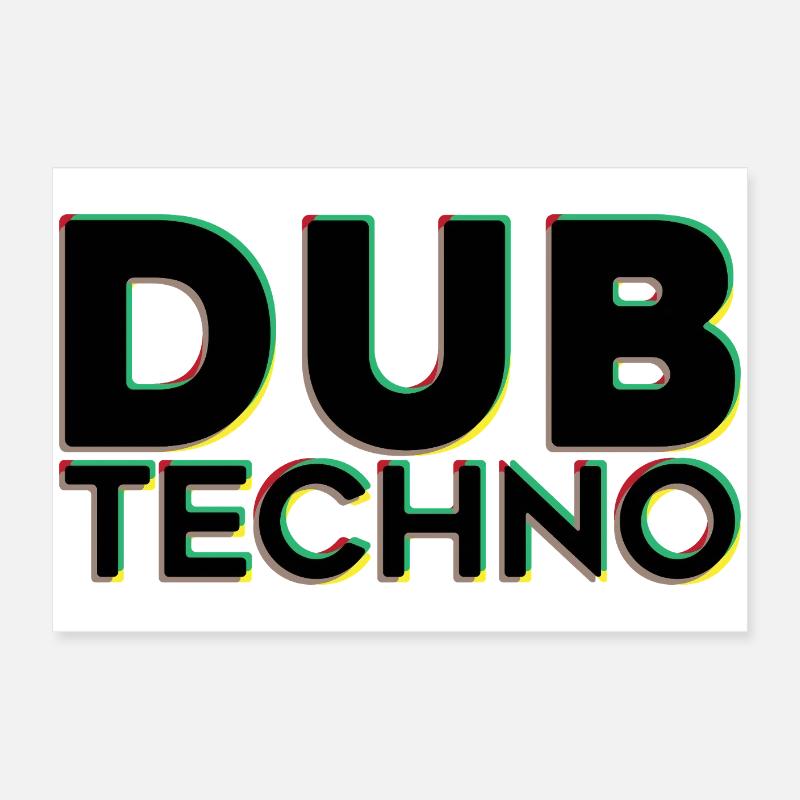 Dub Techno Neon Gliederung Poster 60x40 cm