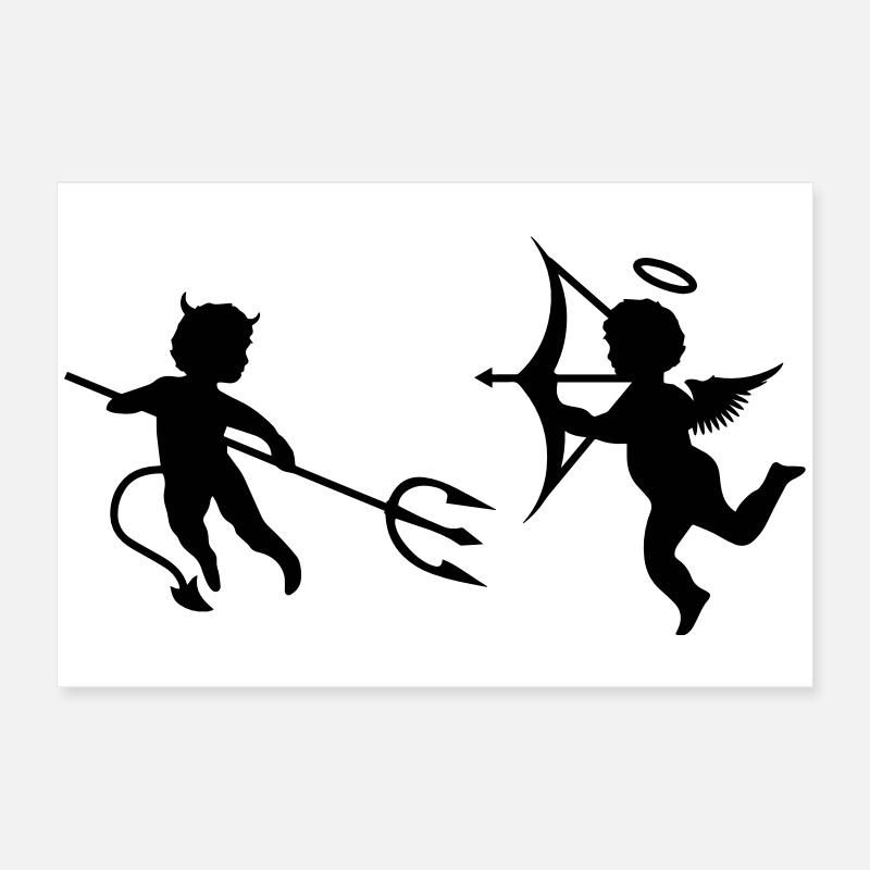 Ein kleiner Teufel und ein Engel Poster 60x40 cm