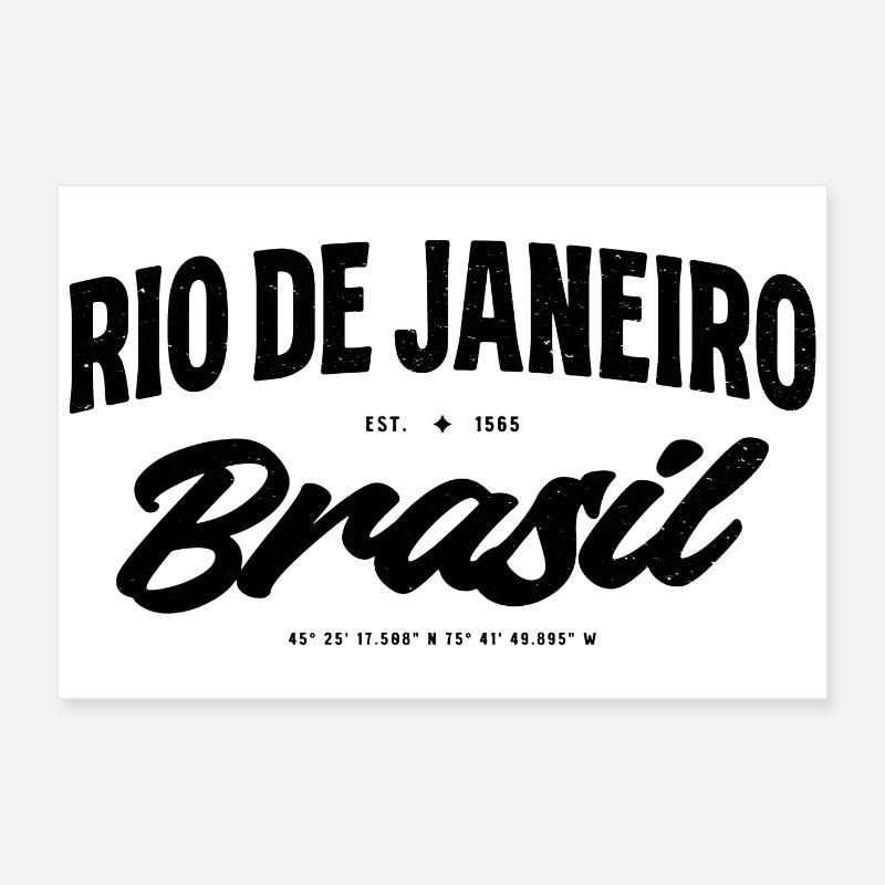 Rio de Janeiro, Brésil Script Banner Poster 60 x 40 cm