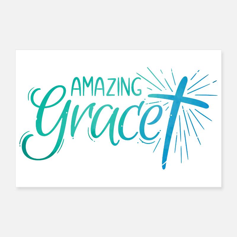 Lettrage Amazing Grace Poster 60 x 40 cm