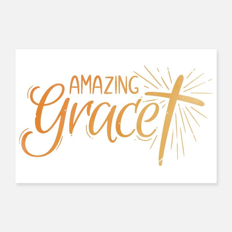 Lettrage Amazing Grace Poster 60 x 40 cm
