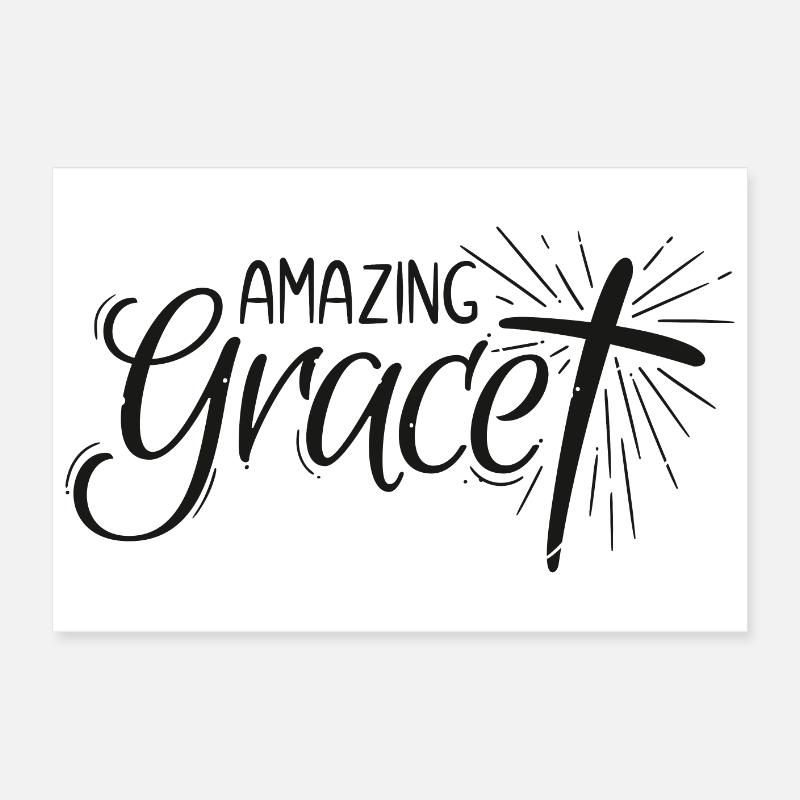 Amazing Grace Lettering Poster 24" x 16" (60x40 cm)