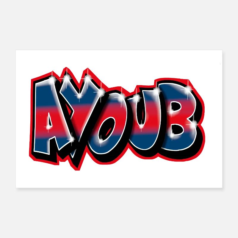 Graffiti First Name AYOUB by Max le Tagueur Poster 24" x 16" (60x40 cm)