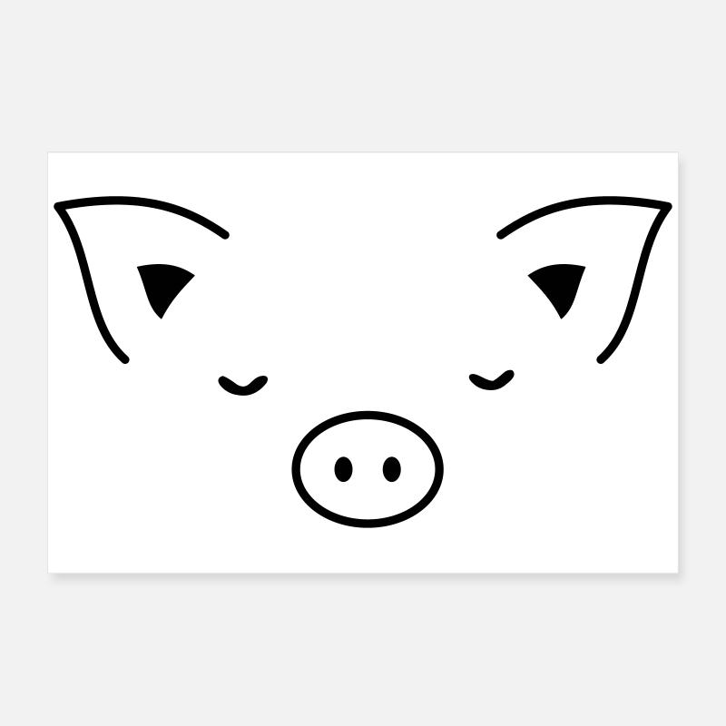 Piglet piglet face Poster 24" x 16" (60x40 cm)