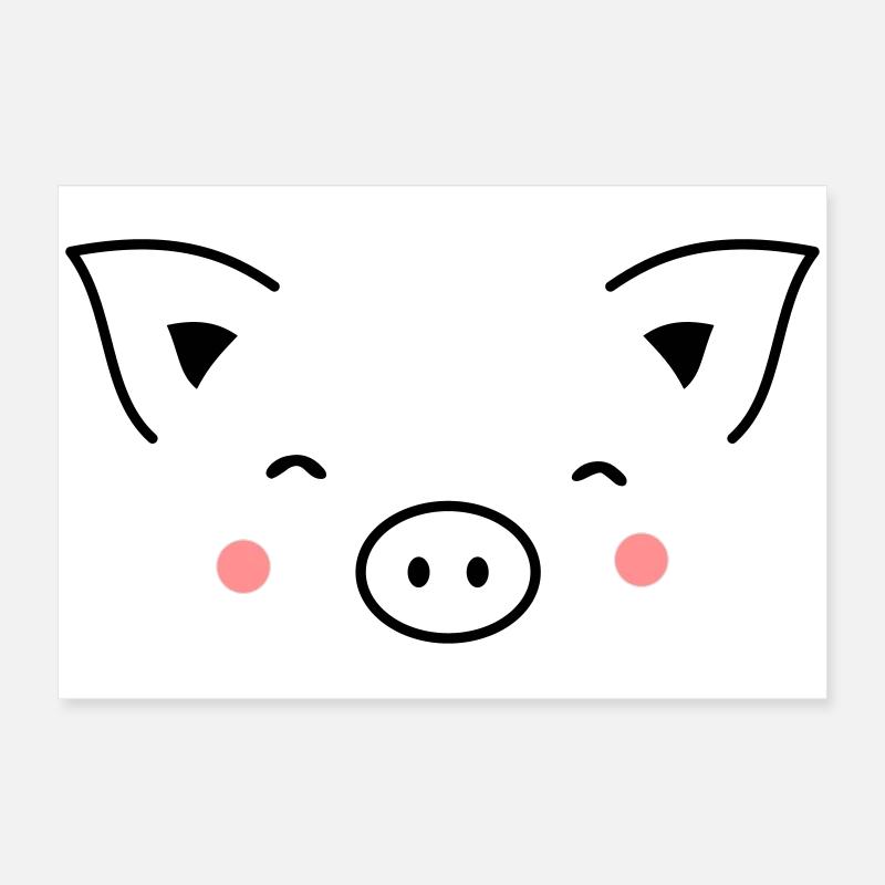 Schwein Sau Schweinchen Ferkel Eber I Geschenkidee Poster 60x40 cm