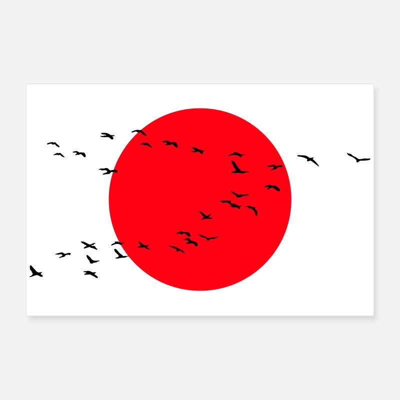 Wildgänse Kraniche Frühling Poster 60x40 cm