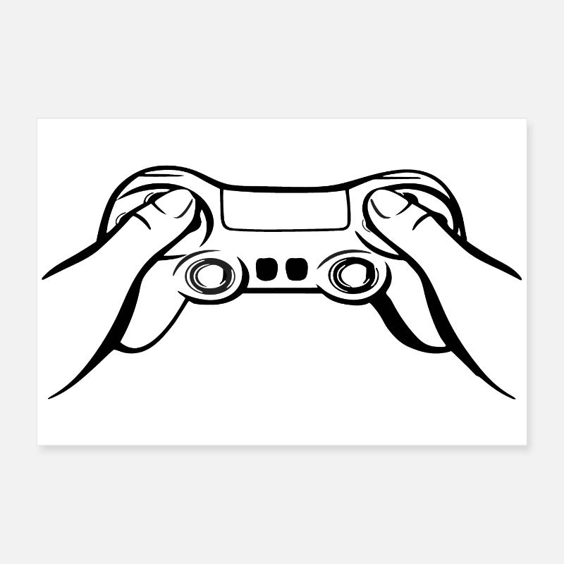 Gamecontroller black Poster 24" x 16" (60x40 cm)
