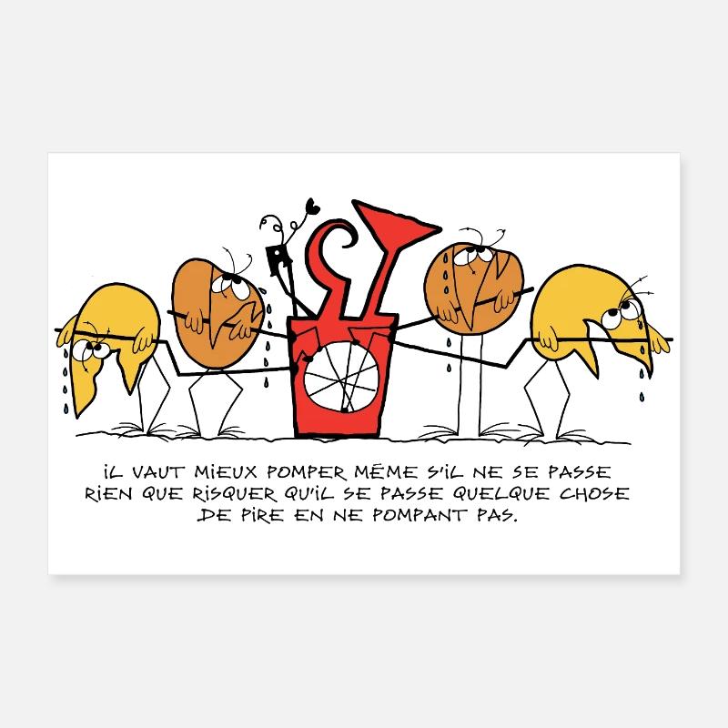 Die Shadoks, ein Leben voller Pumpen! Poster 60x40 cm