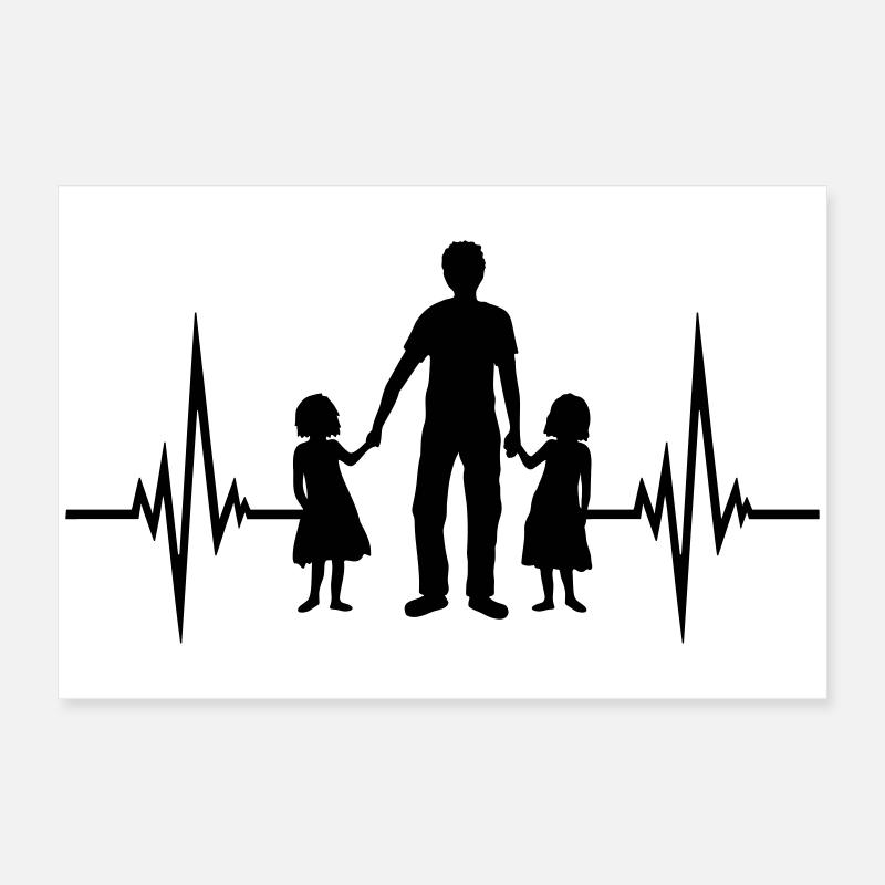 2 daughters pulse Poster 24" x 16" (60x40 cm)