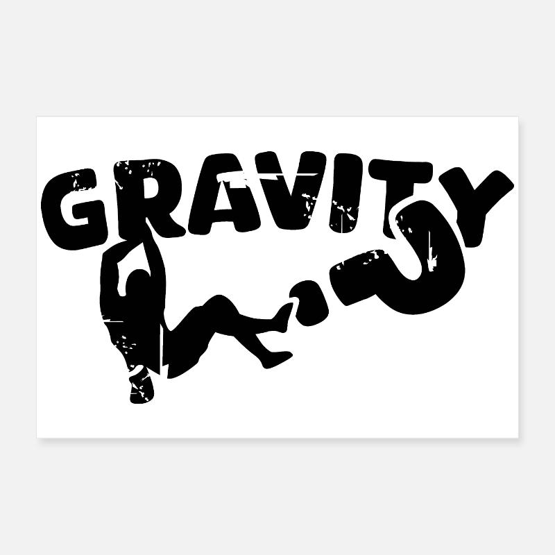 Escalade de bloc Symbole de gravité Logo Coupe d’entraînement Poster 60 x 40 cm