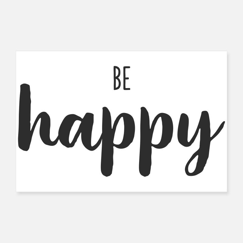 Tendance du lettrage Be Happy Poster 60 x 40 cm