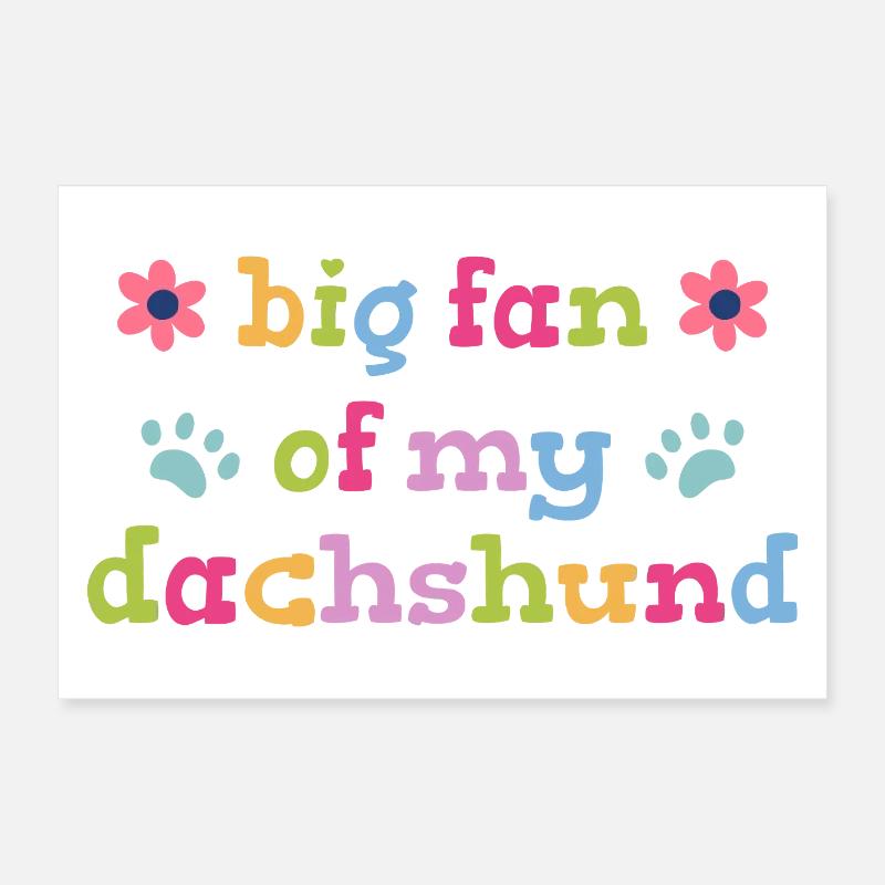 Grand fan de mon teckel Poster 60 x 40 cm