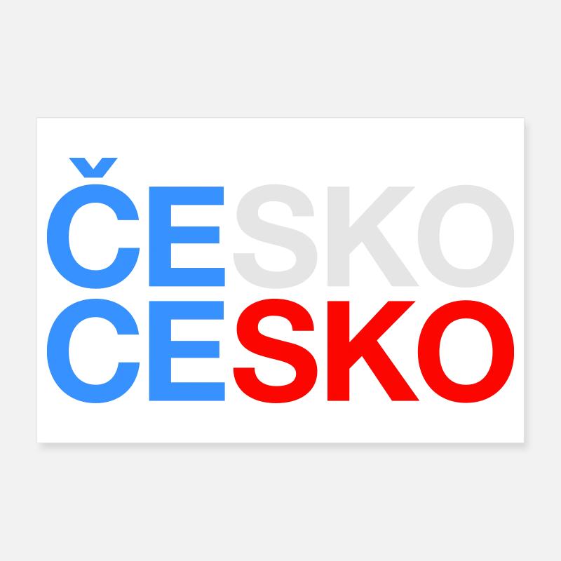 République tchèque République tchèque Drapeau tchèque Poster 60 x 40 cm