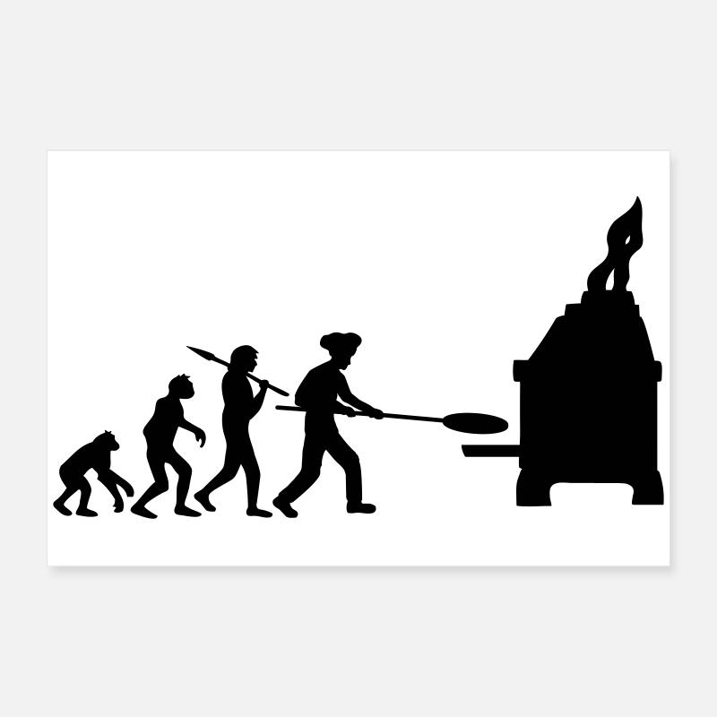 Evolution Pizza Bäcker Poster 60x40 cm