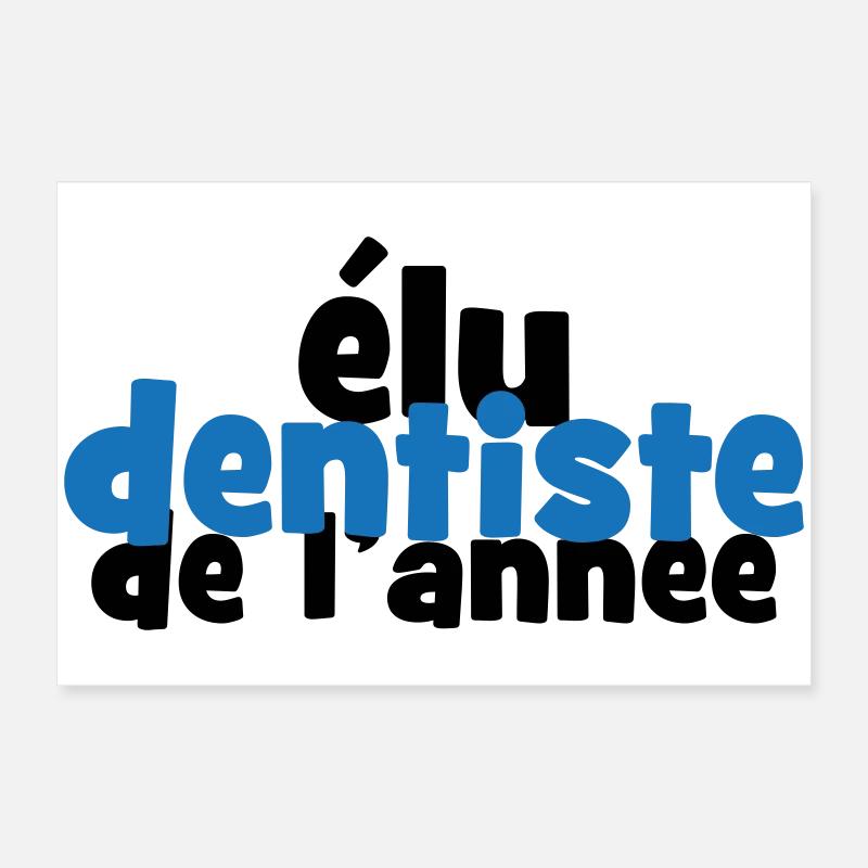 Badge Élu Dentiste de l'Année Poster 60 x 40 cm