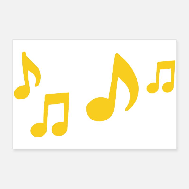 Gelbe Musiknoten Kontrast Poster 60x40 cm