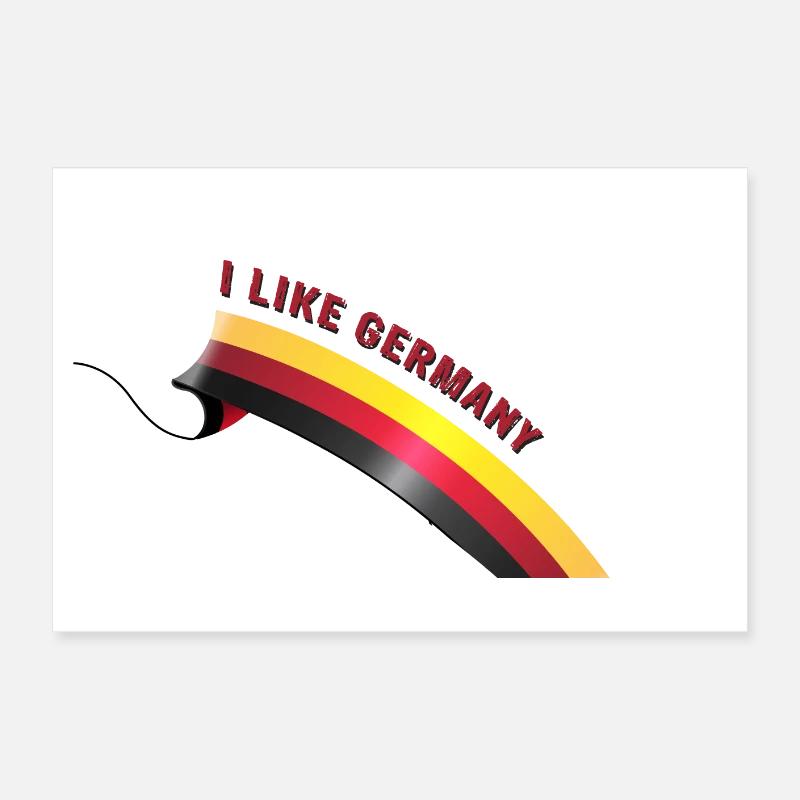 I LIKE GERMANY avec drapeau Poster 60 x 40 cm