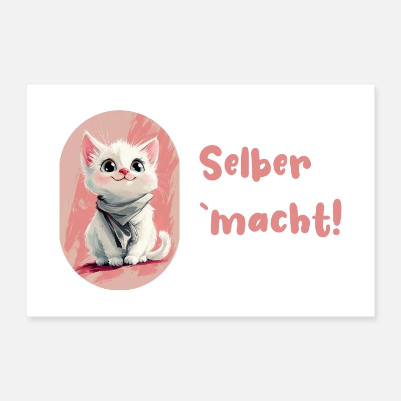 Proud cat "does it yourself" Poster 24" x 16" (60x40 cm)