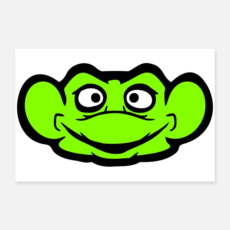 Frog Toad Smiles Funny Comic Happy Cool Poster 24" x 16" (60x40 cm)