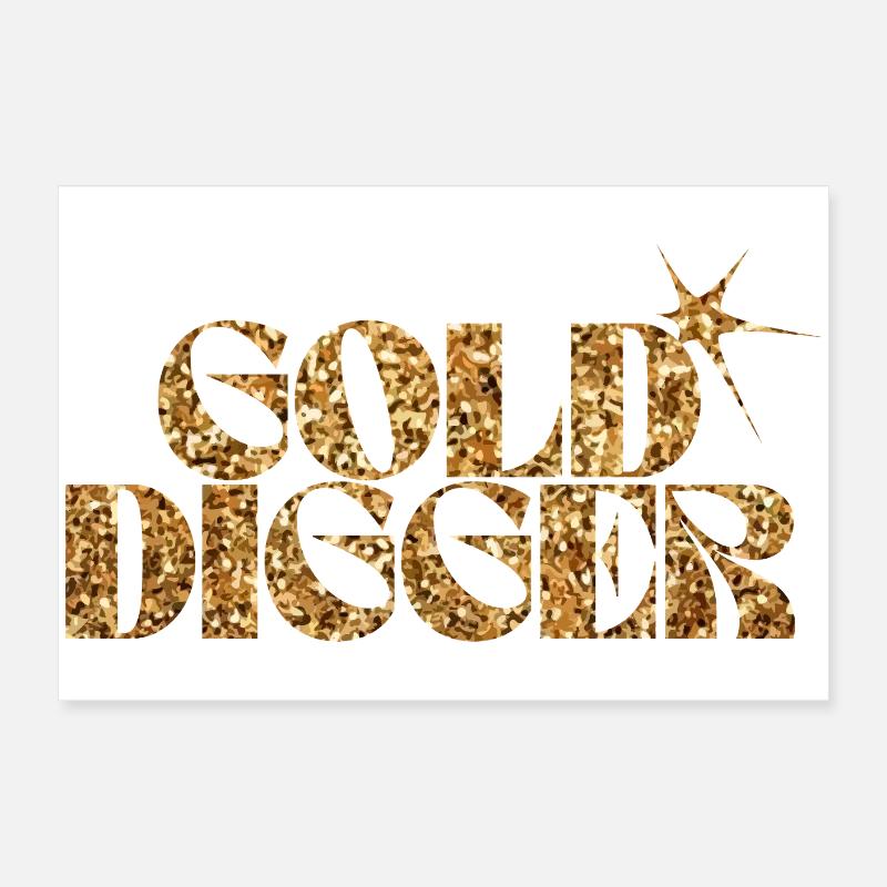 Gold Digger Glitter Text Poster 24" x 16" (60x40 cm)