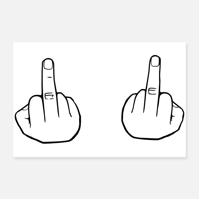 Mittelfinger, doppelter Stinkefinger Poster 60x40 cm