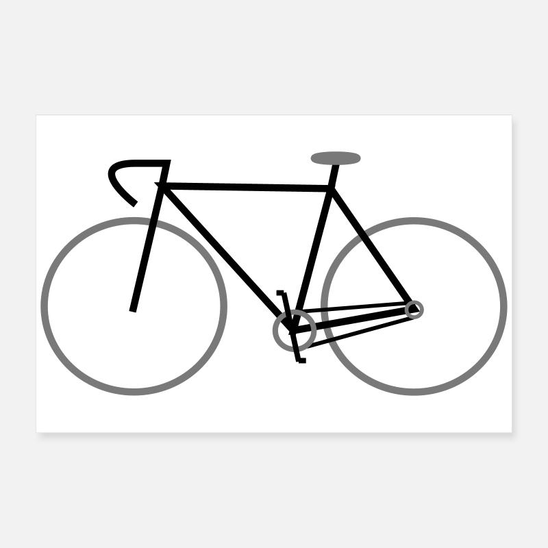 vélo noir singlespeed avec guidon de course Poster 60 x 40 cm