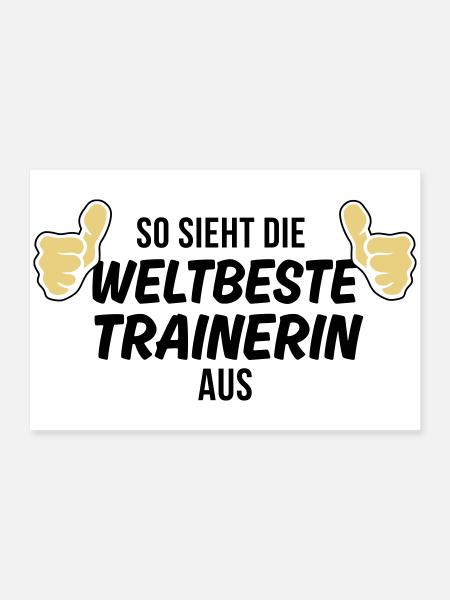 die weltbeste trainerin - Poster 60x40 cm - Weiß - Vorne