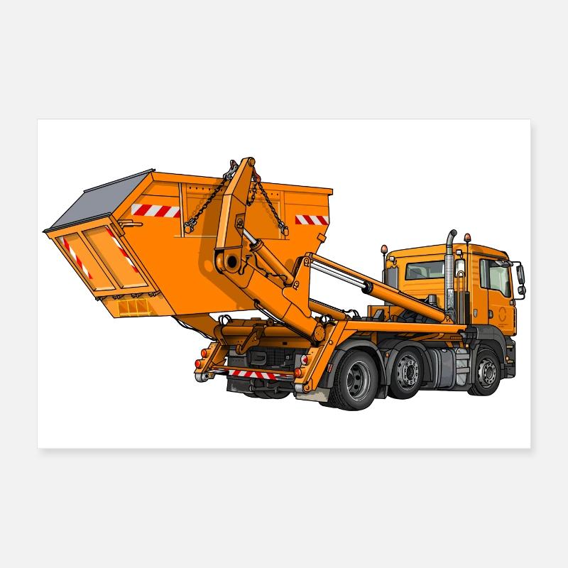 Truck with skip, skip loader Poster 24" x 16" (60x40 cm)