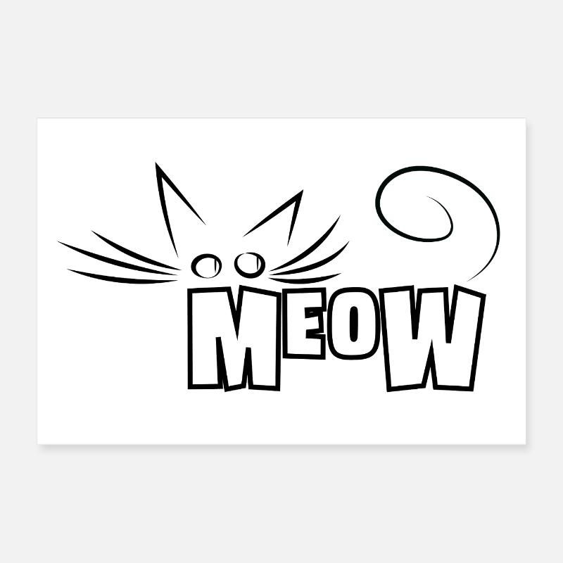 Miaou! - Contour élégant du chat Poster 60 x 40 cm