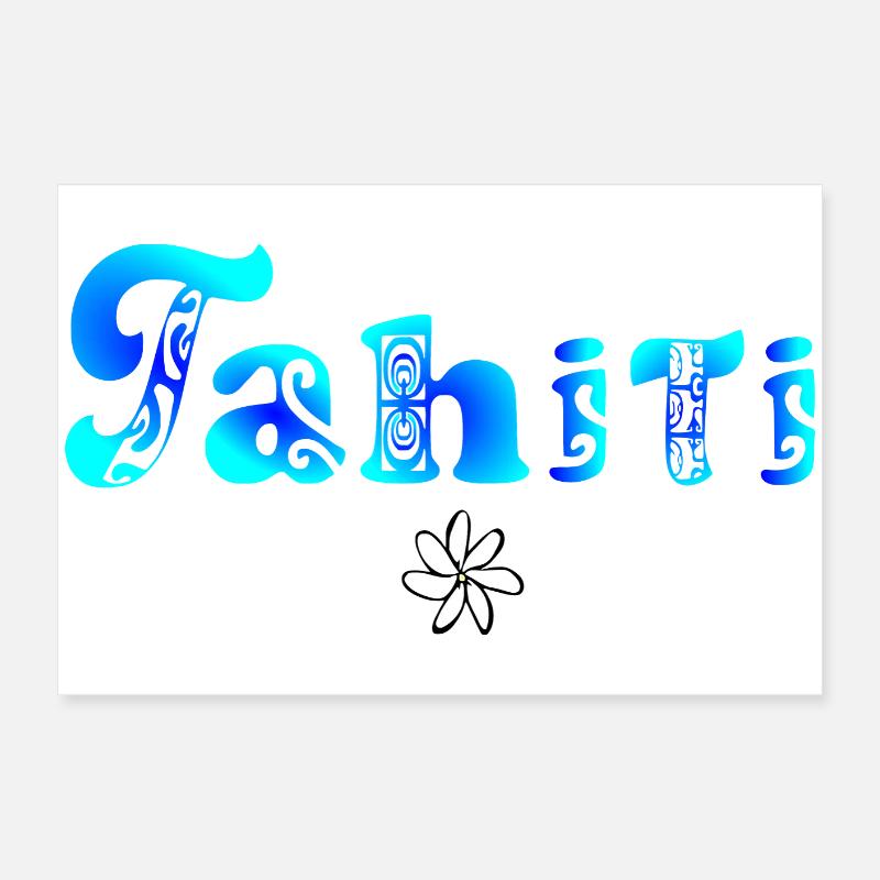 Tahiti (Blue Lagoon) Poster 24" x 16" (60x40 cm)