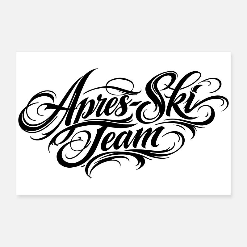 Lettrage de l’équipe Après Ski Poster 60 x 40 cm