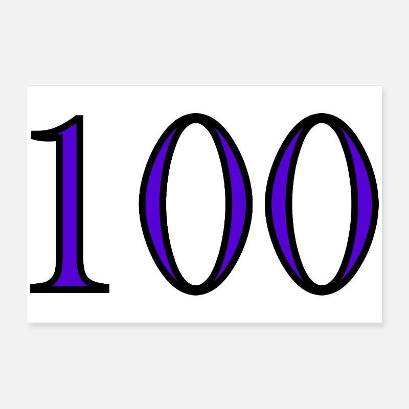 100. 100 ANS. 100e ANNIVERSAIRE. ANNIVERSAIRE 100  Poster 60 x 40 cm