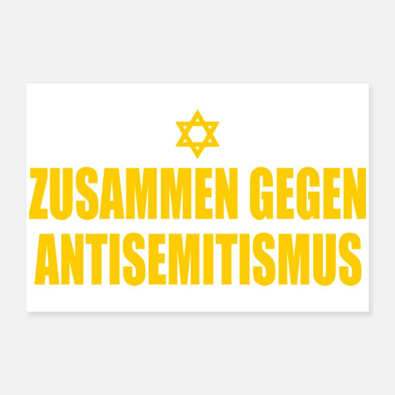 Zusammen Gegen antisemitismus  Poster 60x40 cm