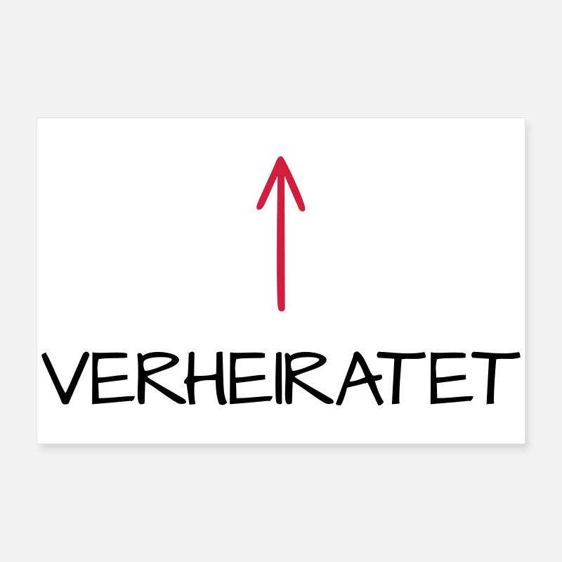 Verheiratet Pfeil Hochzeit Partnerlook Poster 60x40 cm