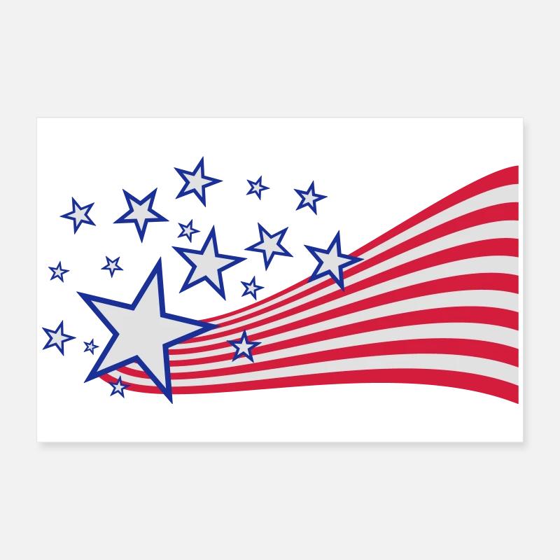 USA flag Poster 24" x 16" (60x40 cm)