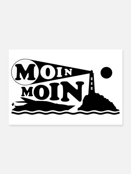 MOIN MOIN - Poster 60x40 cm - Weiß
