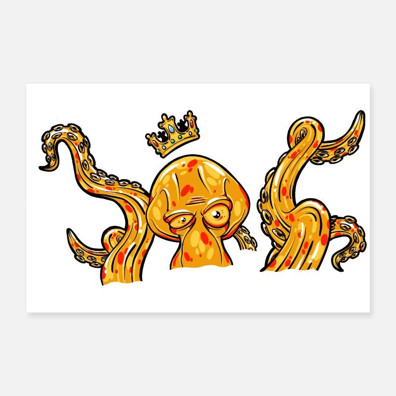 Octopus Octopus Squid King Poster 24" x 16" (60x40 cm)