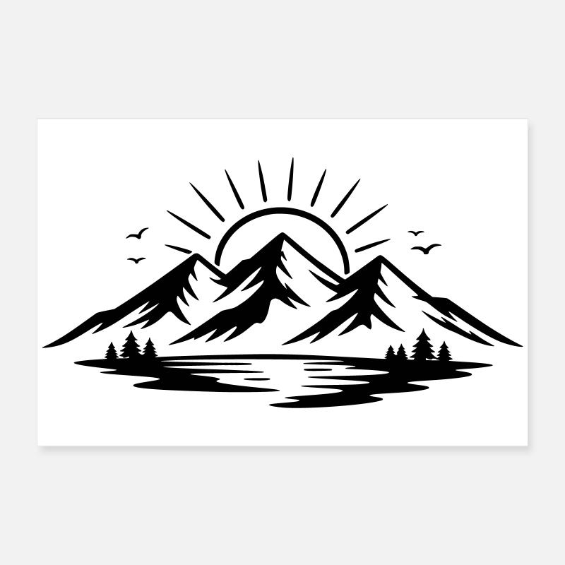 Paysage montagneux Poster 60 x 40 cm