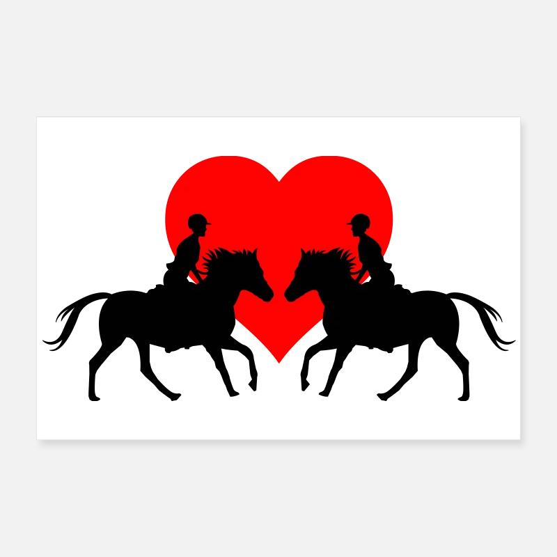 Cœur Cavalier Couples dans le Cœur Poster 60 x 40 cm